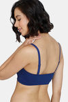 Zivame Natural Collective Double Layered Non Wired 3/4th Coverage Slip-On Bra - Blue Depth — thumbnail 2